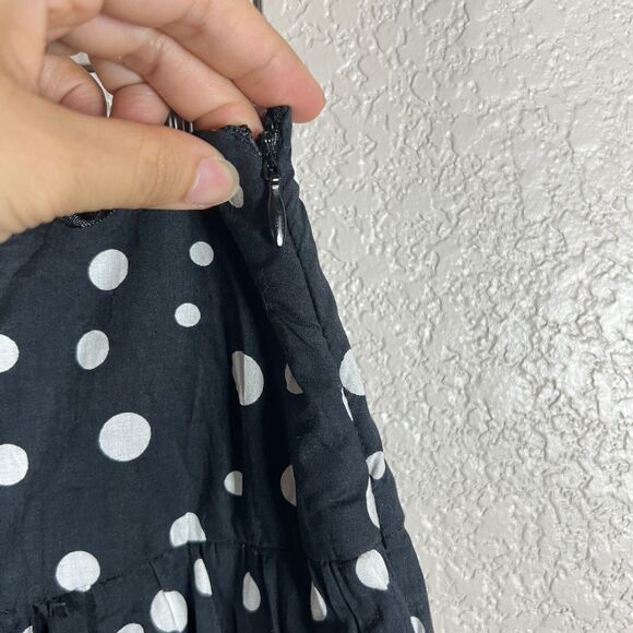 INC International Concepts Womens Swing Skirt Size 8 Flare Black White Polka Dot - Picture 2 of 9